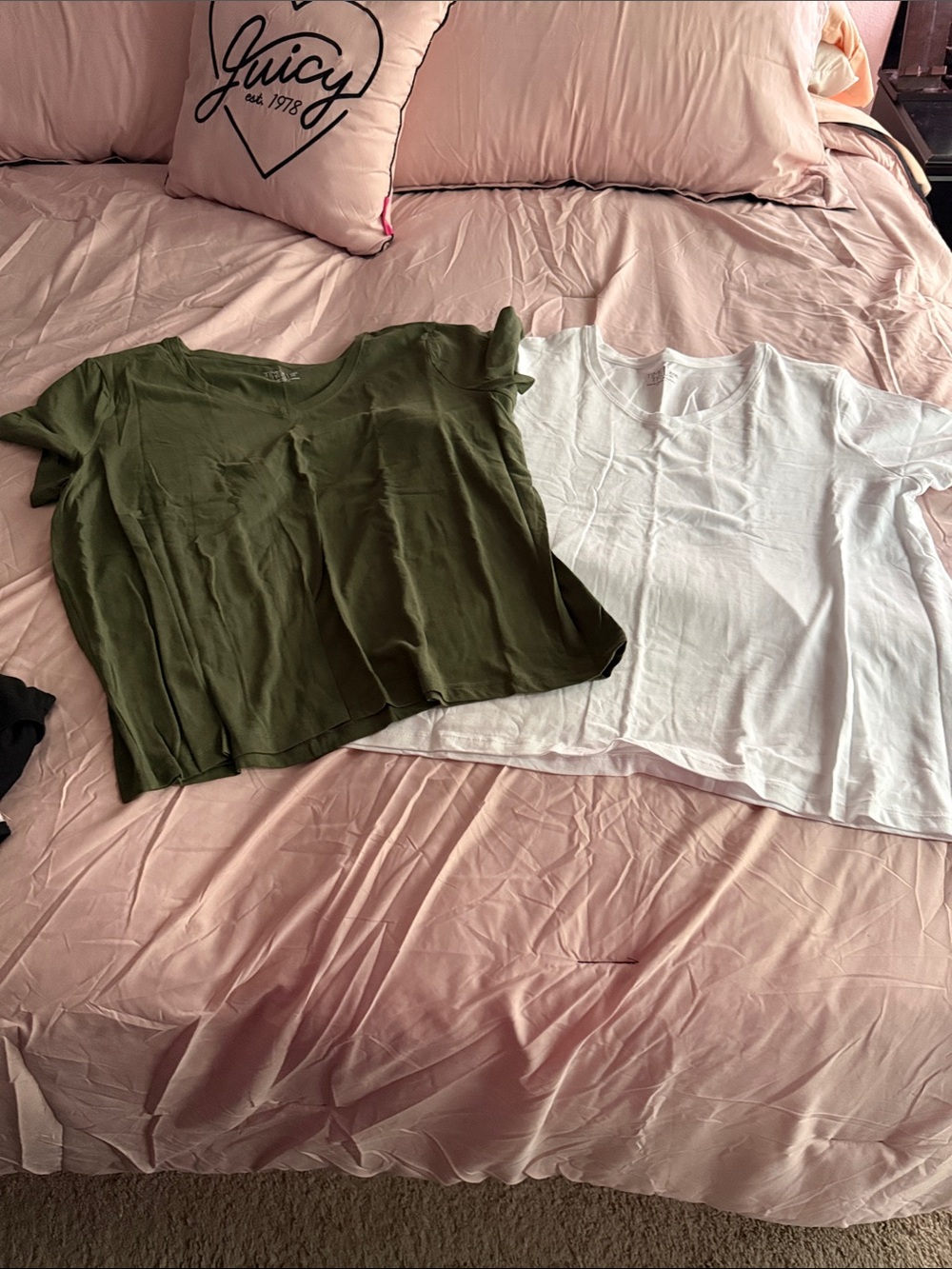 H&M Olive Green & Black Short-Sleeve Crew Neck Tee Set